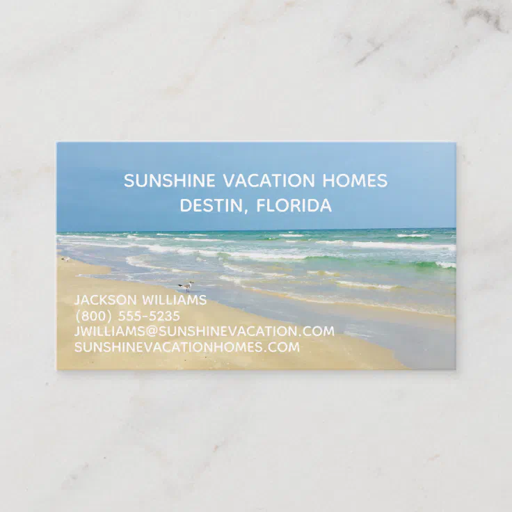 Beach House Vacation Rental Real Estate Company Business Card Zazzle