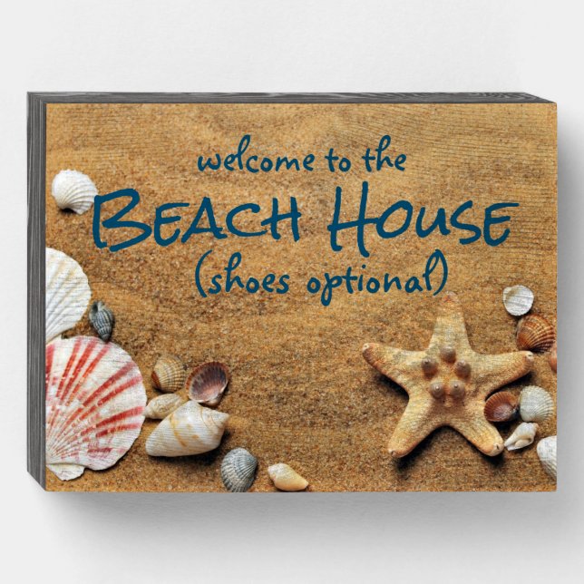 Beach House Wall Art Wooden Box Sign (Front Horizontal)