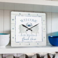 Beach House Watercolor Adirondack Chair Crab Name