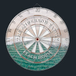 Beach House Waves Family Name Dart Board<br><div class="desc">Beach House Waves Family Name Dart Board</div>
