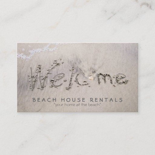 Customizable Beach House Welcome Business Cards