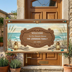 Beach House Welcome Sign – Personalized Coastal
