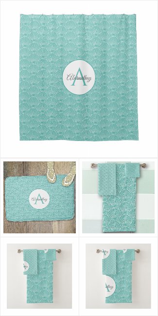 Beach House White Sea Shell Pattern Suite