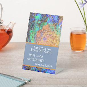 Beach House WiFi Access Code Vacation Home Pedestal Sign
