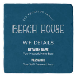 Beach House WiFi Details Family Name Blue Trivet