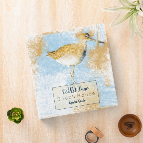 Beach House With Willet Shorebird  Guest Binder