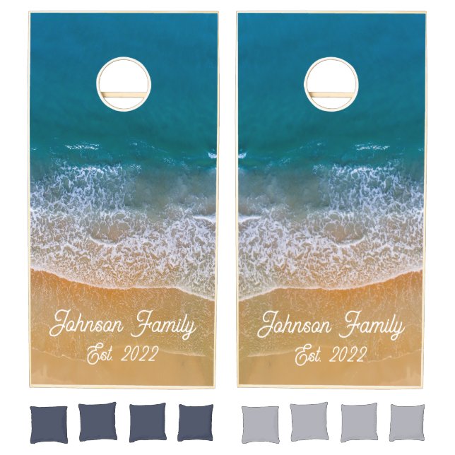 Beach House Year Established Family  Cornhole Set (Set)