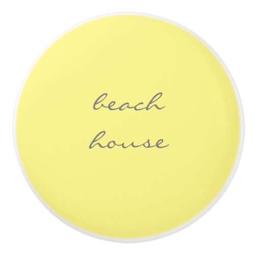 Beach House Yellow Grey Gray Stylish Classy Cool Ceramic Knob