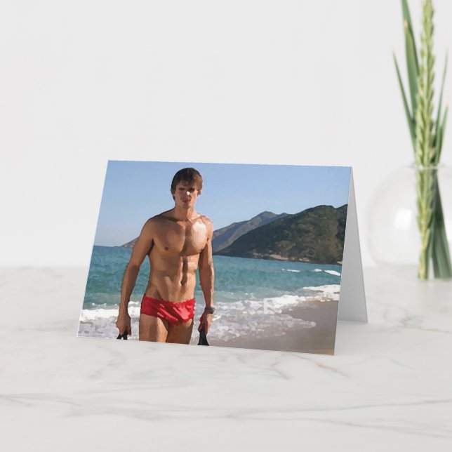 Beach Hunk Card (Front)