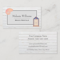 Beach Hut Boardwalk Beach Rentals Business Card | Zazzle