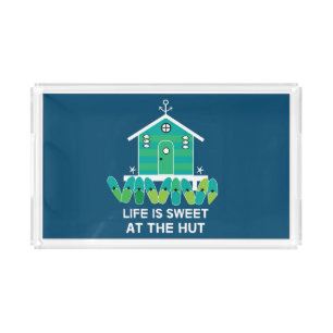 Beach Hut Hut Owners Latte Mug Serving Tray