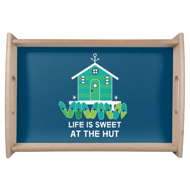Beach Hut  | Hut Owners |  Latte Mug Serving Tray (Front)