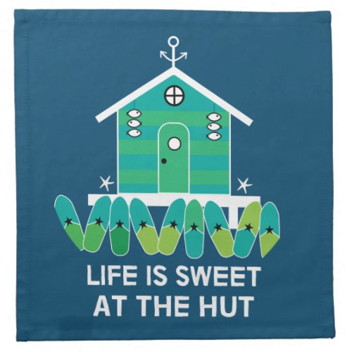 Beach Hut   Hut Owners   Latte Mug Serving Tray Cloth Napkin