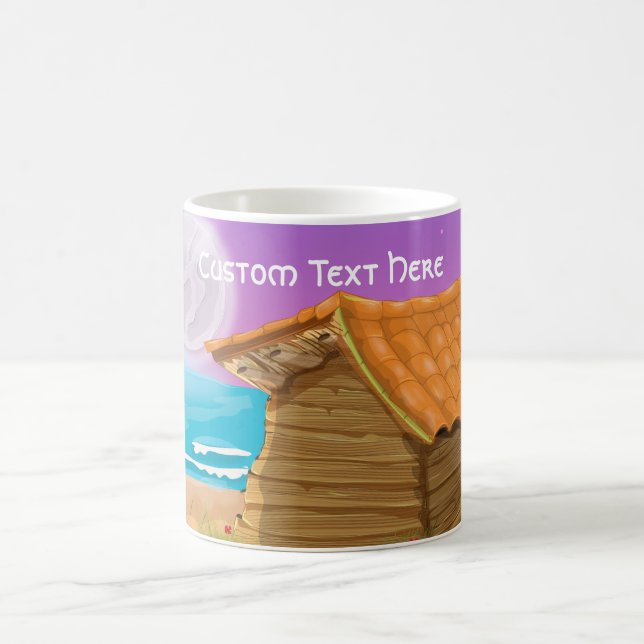 Beach Hut on moonlit beach Color Morph Mug (Center)