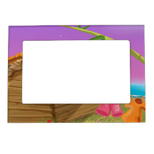 Beach Hut on moonlit beach Magnetic Picture Frame