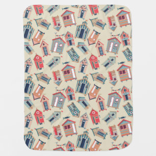 Beach Hut Pattern Baby Blanket
