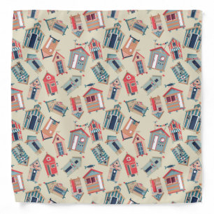 Beach Hut Pattern Bandana