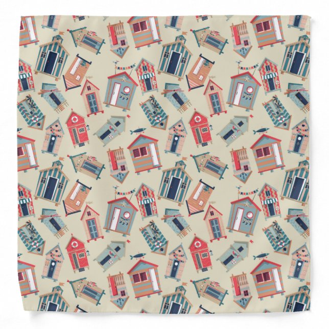 Beach Hut Pattern Bandana (Front)