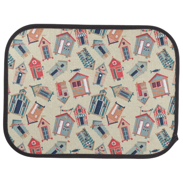 Beach Hut Pattern Car Mat (Rear)