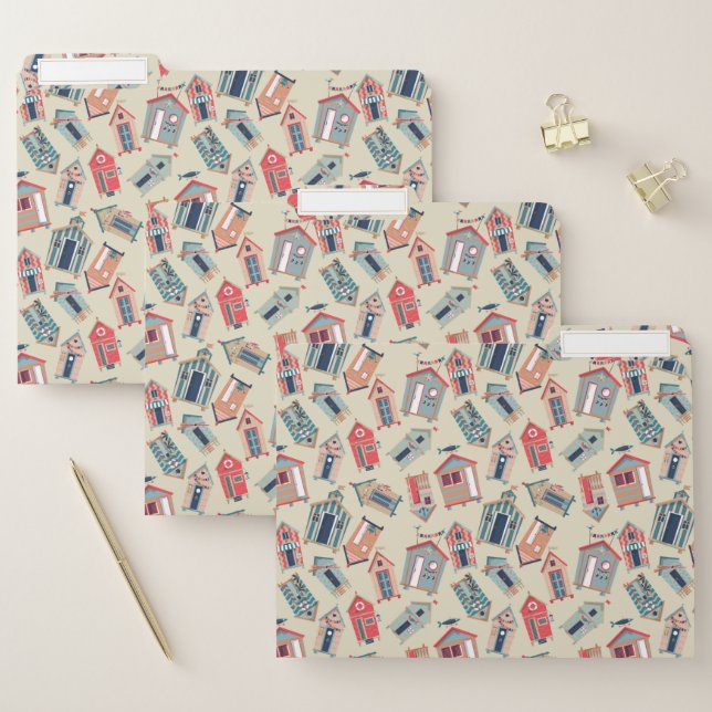 Beach Hut Pattern File Folder (Set)