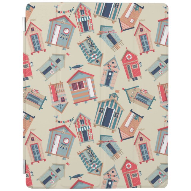 Beach Hut Pattern iPad Smart Cover (Front)