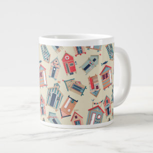 Beach Hut Pattern Large Coffee Mug