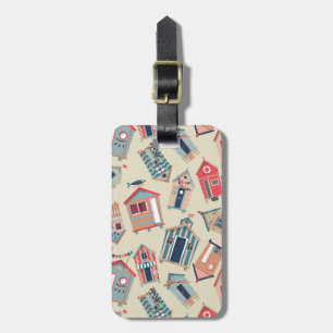 Beach Hut Pattern Luggage Tag