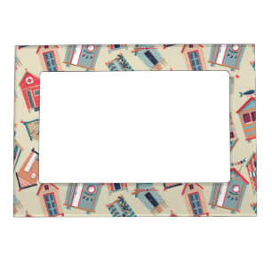Beach Hut Pattern Magnetic Photo Frame