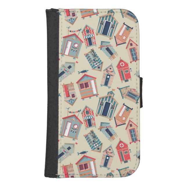 Beach Hut Pattern Samsung Galaxy Wallet Case (Front)