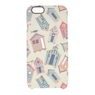 Beach Hut Pattern Clear iPhone 6/6S Case