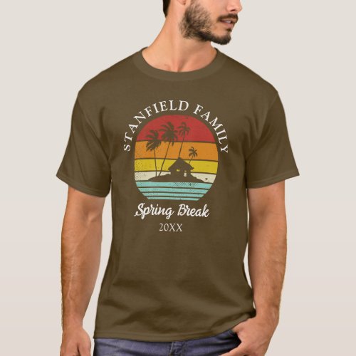Beach Hut Spring Break Palm Trees Family Matching T_Shirt