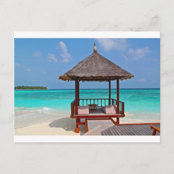 Beach Hut Tropical Paradise Peace Relax Remote Postcard by Designs_Accessorize at Zazzle