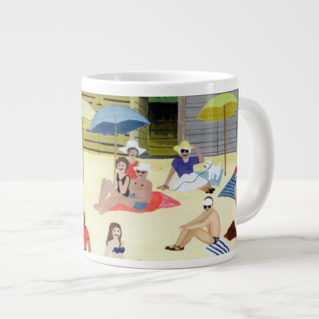 Beach Huts 1991 Giant Coffee Mug (Front Right)