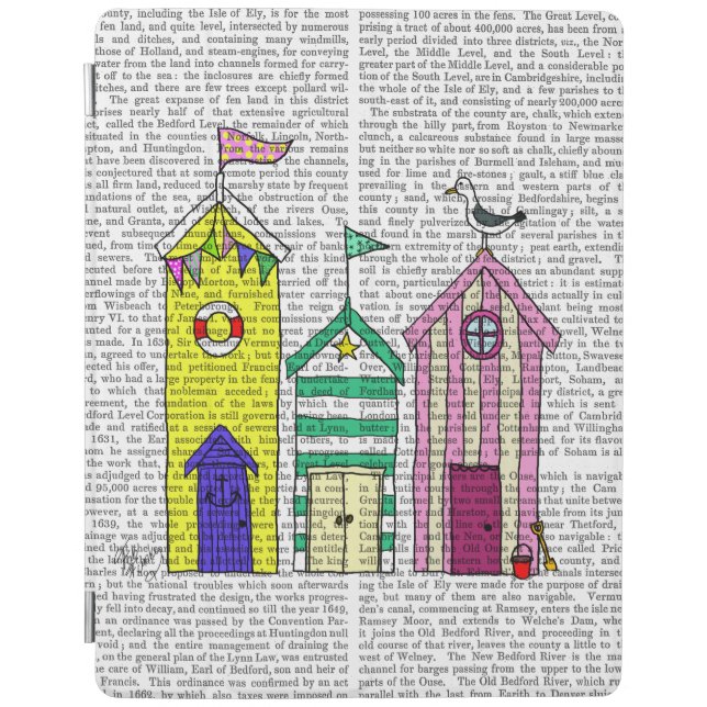 Beach Huts 1 Illustration iPad Air Cover (Front)