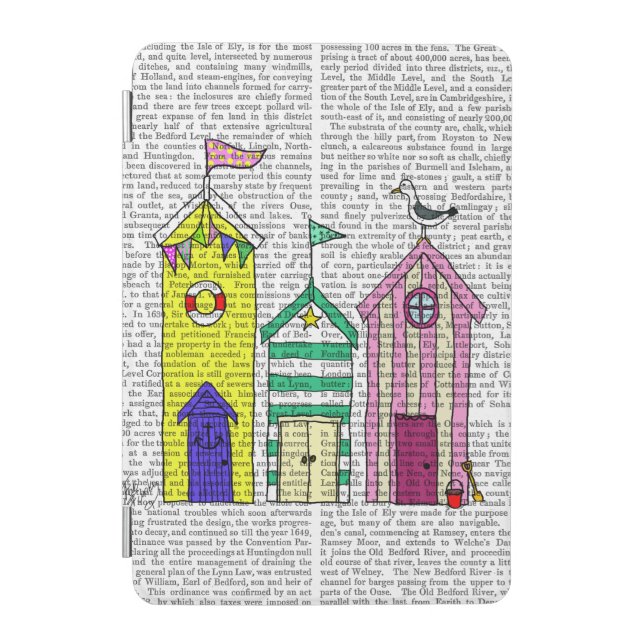 Beach Huts 1 Illustration iPad Mini Cover (Front)