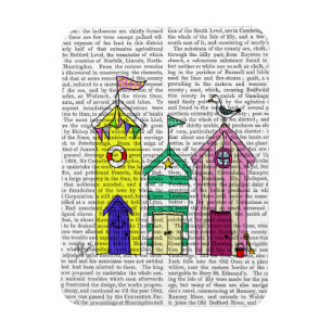 Beach Huts 1 Illustration Magnet
