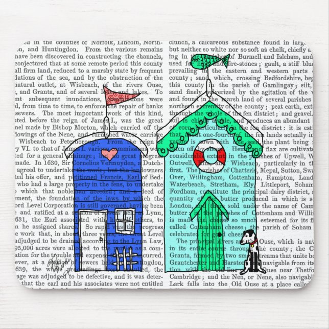 Beach Huts 2 Illustration Mouse Pad (Front)