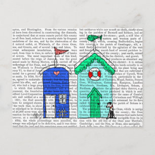 Beach Huts 2 Illustration Postcard