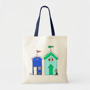 Beach Huts 2 Illustration Tote Bag
