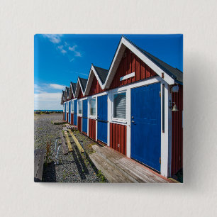 Beach Huts 3 Button