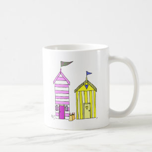 Beach Huts 3 Illustration Coffee Mug