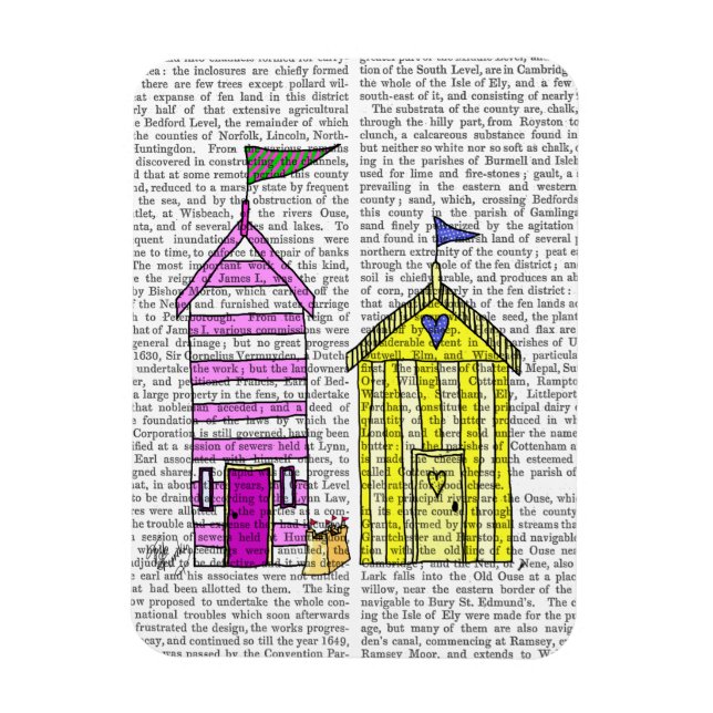 Beach Huts 3 Illustration Magnet (Vertical)