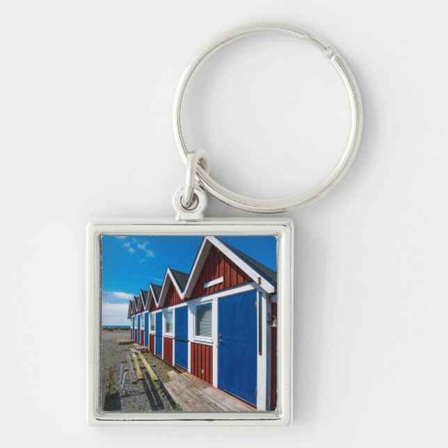 Beach Huts 3 Keychain (Front)