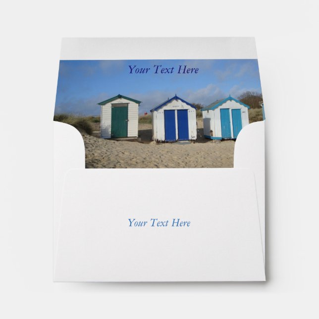 Beach huts and blue skies english seaside photo envelope (Back (Bottom))