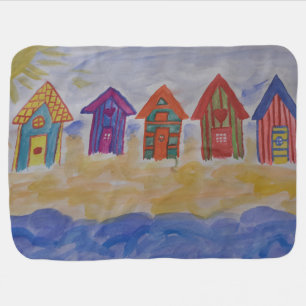 Beach Huts Baby Blanket