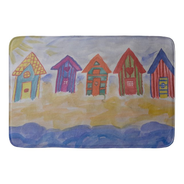 Beach Huts Bath Mat (Front)