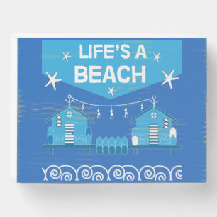 Beach Huts   Beach Homes   Surfing   Sea Wooden Box Sign