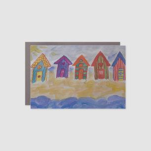 Beach Huts Car Magnet
