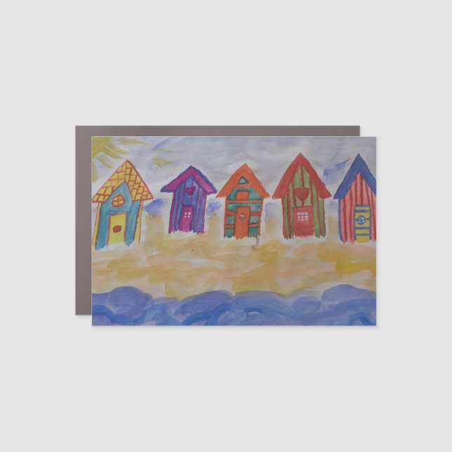 Beach Huts Car Magnet (Front)