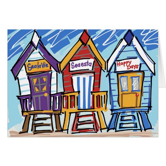 Beach Huts Cards (Front Horizontal)